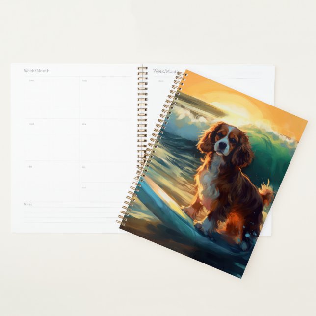 Cavalier King Beach Surf Peinture (Devant avec enveloppe)
