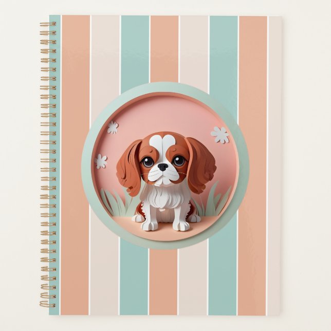 Cavalier King Charles Pink Pastel Coupe papier (Devant)