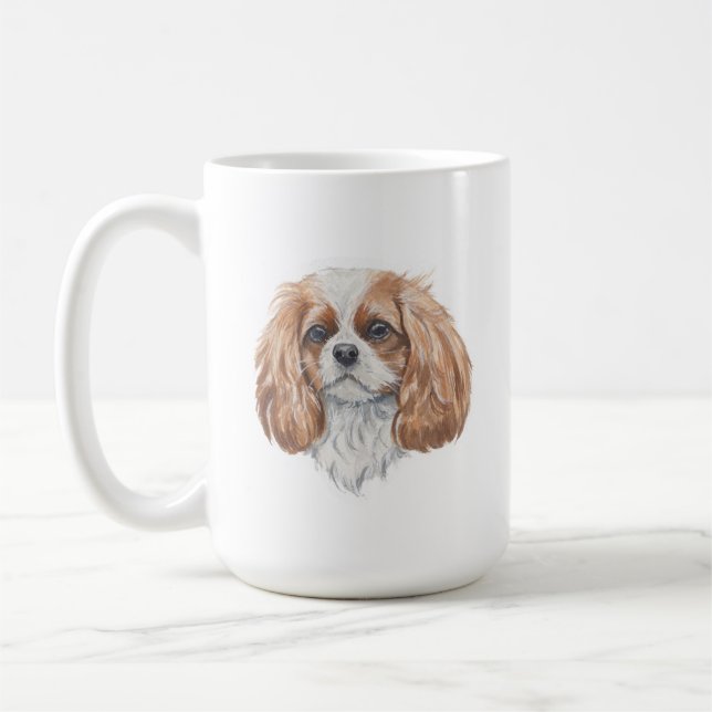 Cavalier King Charles Spaniel Chien Mug | 15 oz (Gauche)