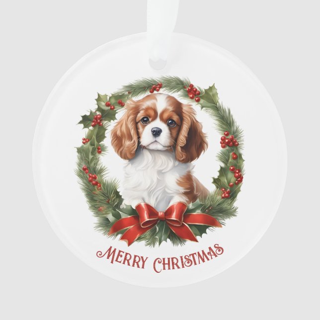 Cavalier King Charles Spaniel Chien Nom Noël (devant)