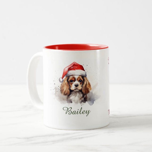 Cavalier King Charles Spaniel Christmas Mug (Devant gauche)