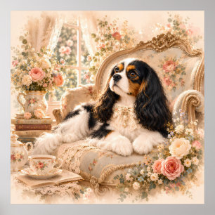 Cavalier King Charles Spaniel élégant dans un déco