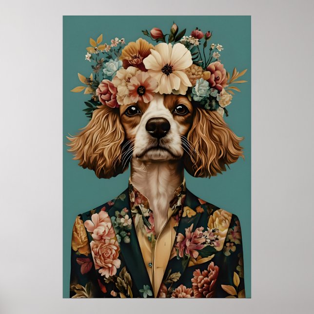 Cavalier King Charles Spaniel In Suit Poster (Devant)