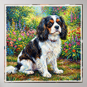 Cavalier King Charles Spaniel Poster de jardin   P