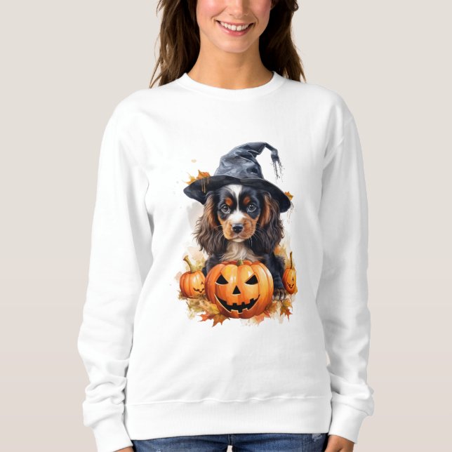 Cavalier King Charles Spaniel Sweatshirt Halloween (Devant)