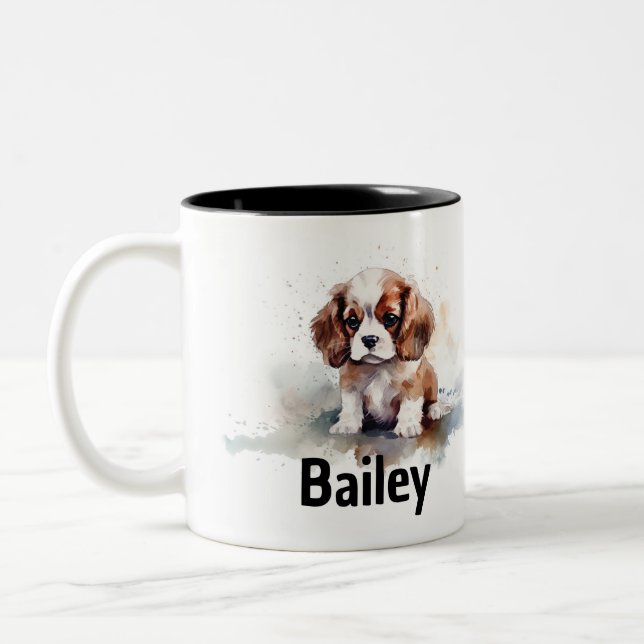 Cavalier King Charles Spaniel Watercolor Mug (Gauche)