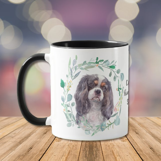 Cavalier King Charles Spaniel Wreath Coffee Mug (Créateur téléchargé)