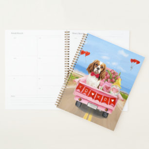 Cavalier King Chien Saint-Valentin Camion Cœurs