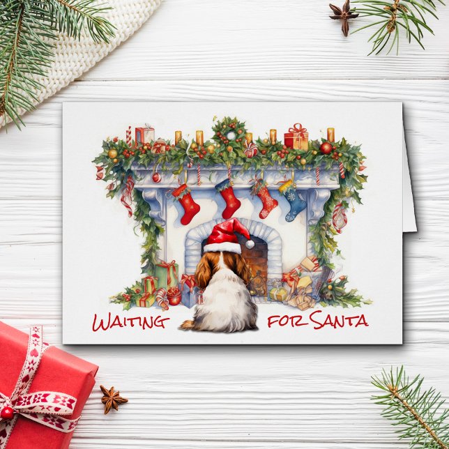 Cavalier Le roi Charles Espagnol attend Père Noël (Créateur téléchargé)