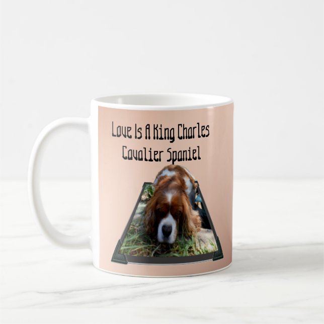 Cavalier Spaniel Popout Art, Café Mug (Gauche)