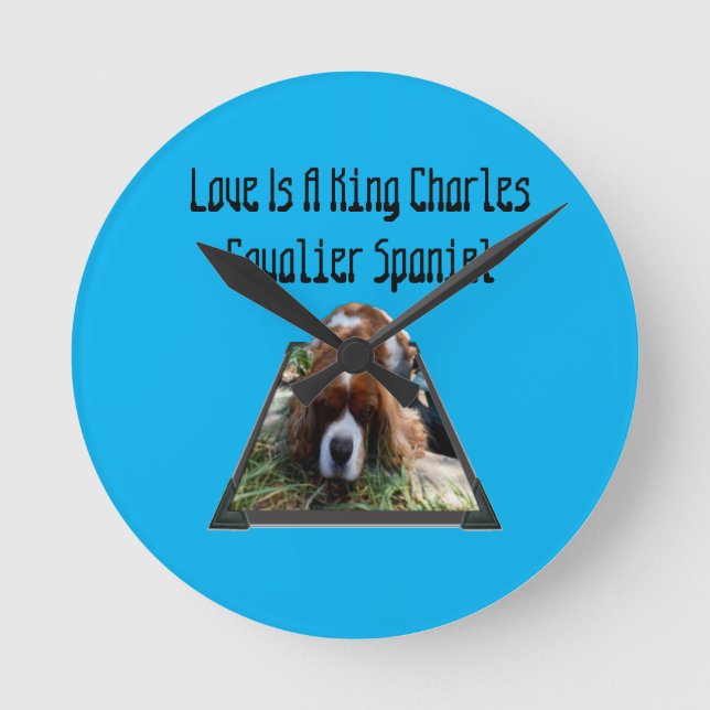 Cavalier Spaniel Popup Art, horloge murale (Recto)