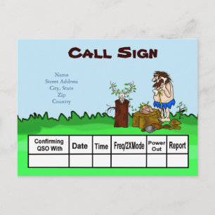 Cave Man Ham Ham Radio Carte QSL Personnaliser It!