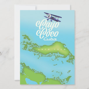 Cayo Coco Cuba carte de style vintage.