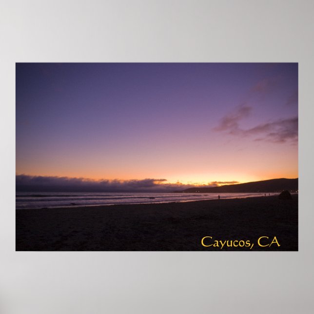 Cayucos, CA Beach Sunset Poster 2 (Devant)