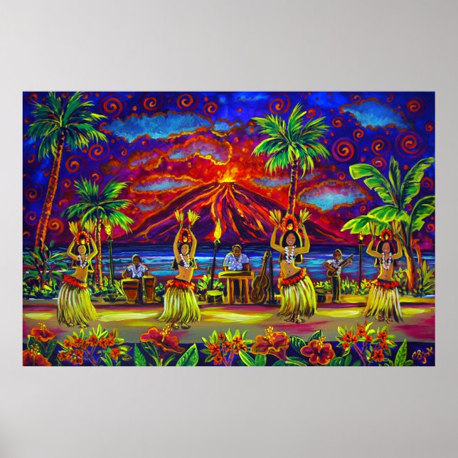 CBjork, Hawaiian Hula Luau Poster énorme (Devant)