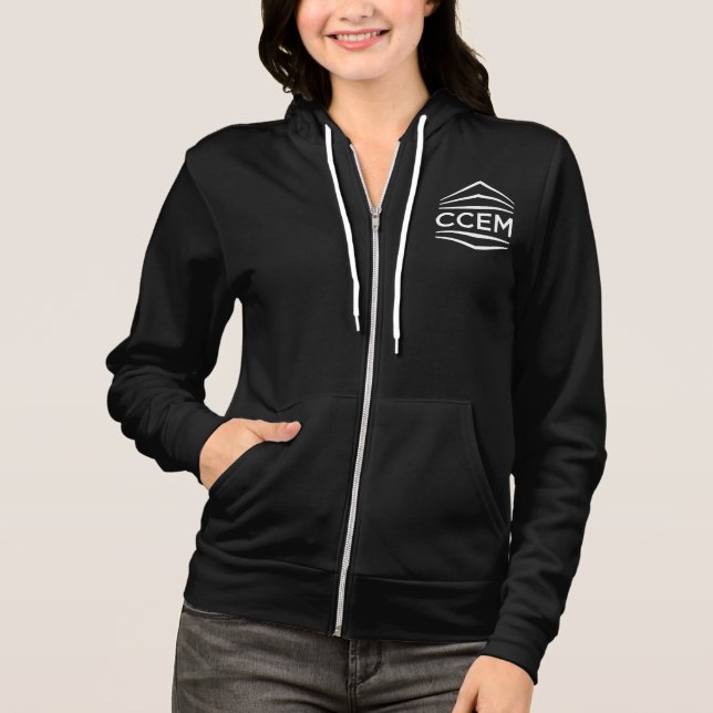 CCEM sweat - shirt à capuche zip féminine noire (Devant)