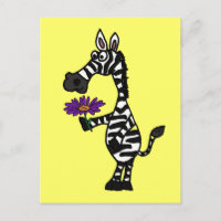 CD - Funny Zebra avec carte postale Daisy
