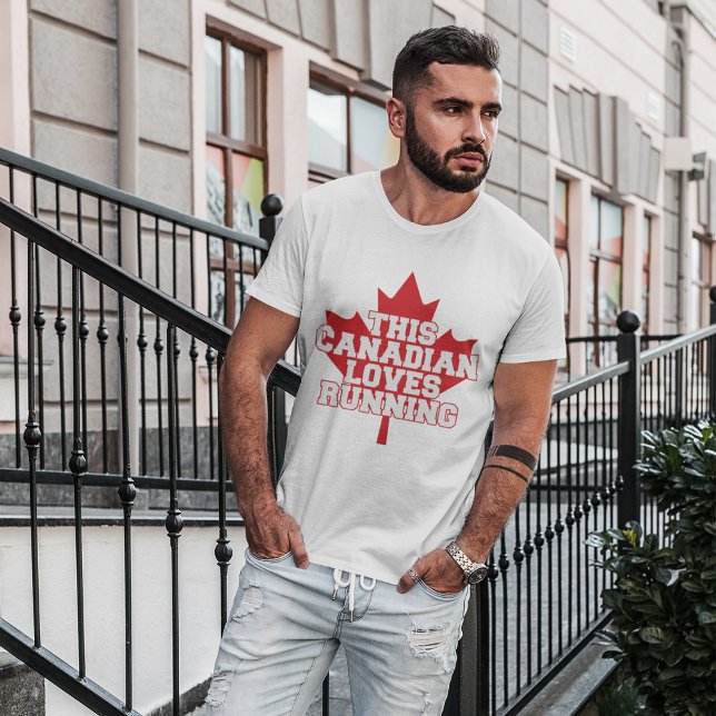 Ce Canadien adore courir un T-shirt (Créateur téléchargé)