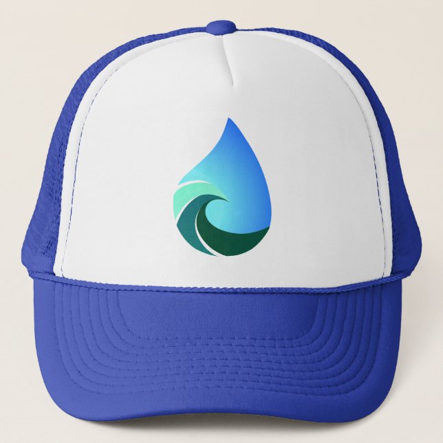 Ce casquette bleu de camionneur de vague salée de (Devant)