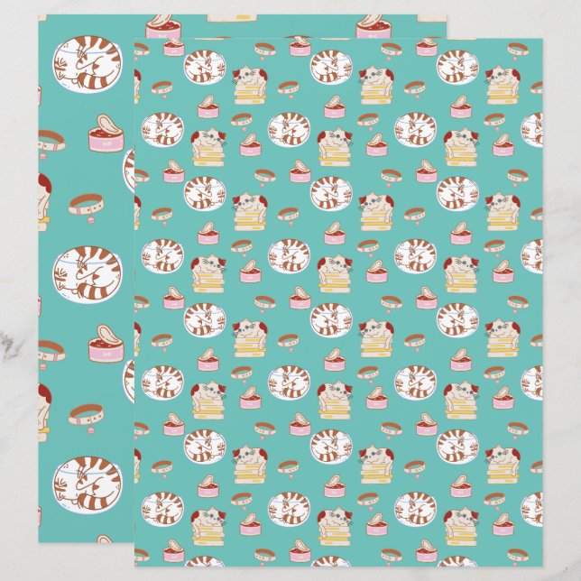 Ce Chat Life Scrapbooking Papier Cute Motif Chat (Devant / Derrière)