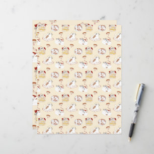 Ce Chat Vie Beige Chat Motif Papier Scrapbooking