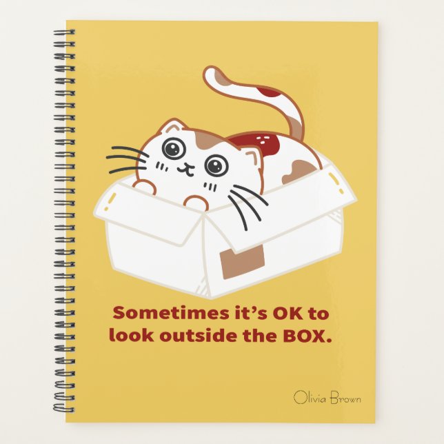 Ce chat Vie Chat dans une boîte avec nom (Devant)