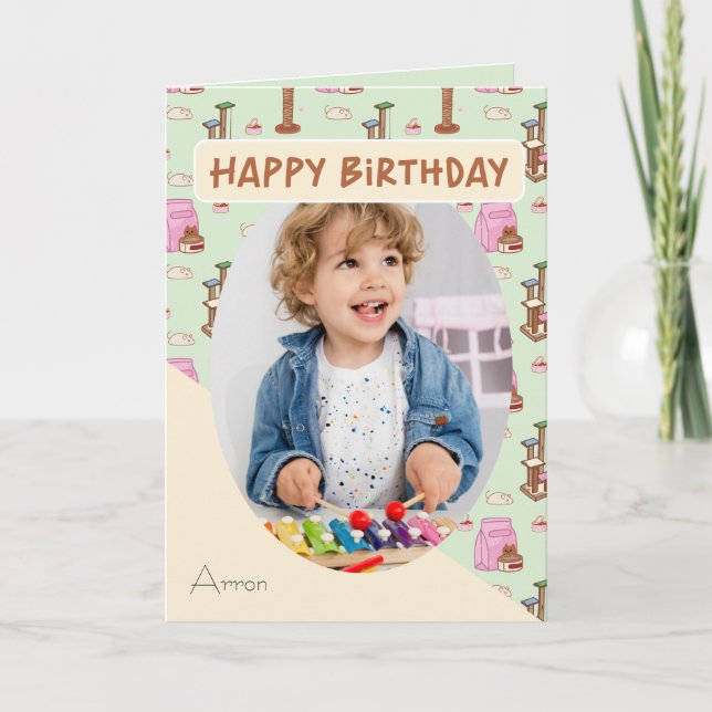 Ce Chat Vie Chat Motif Nom de la photo Carte d'ann (Devant)