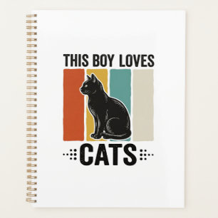 Ce garçon aime les chats Design Rétro pour amateur