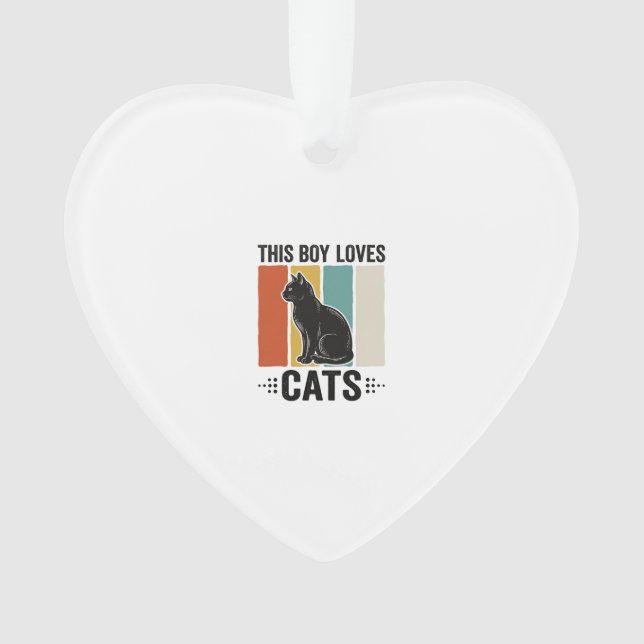 Ce garçon aime les chats Design Rétro pour amateur (devant)