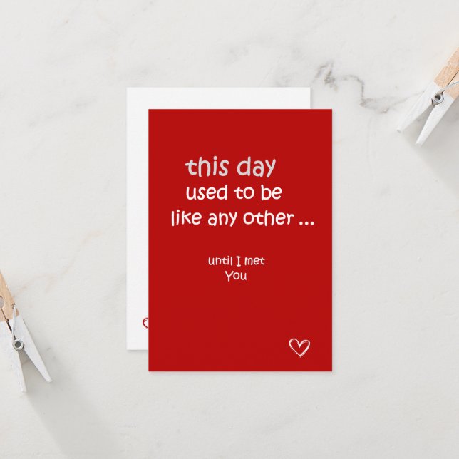 Ce jour - Carte d'amour romantique (Devant/Arrière en situation)