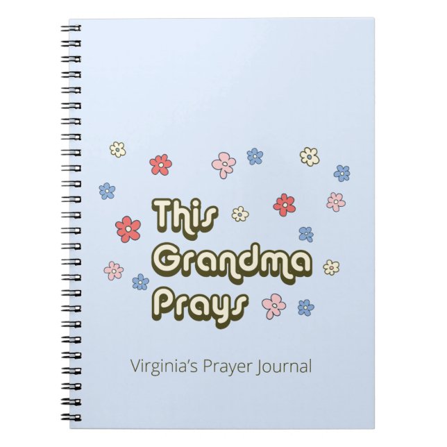 Ce journal de prière rétro bleu clair pour grand-m (Devant)
