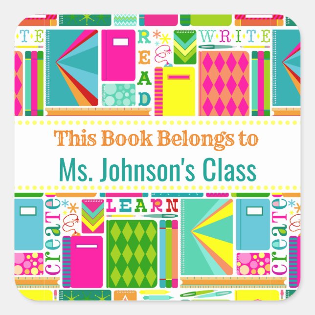 Ce Livre Appartient À Étiquette Bright School Four (Devant)