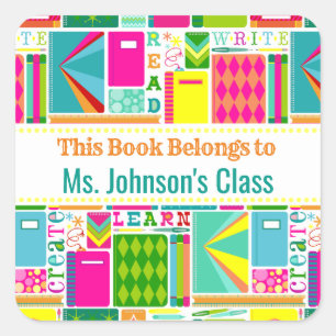 Ce Livre Appartient À Étiquette Bright School Four