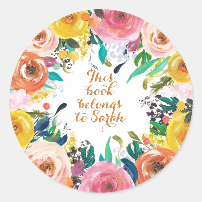 Ce Livre Appartient À Nom Plate Sticker Étiquette (Devant)