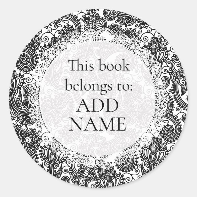 Ce Livre Appartient À Nom Plate Sticker Étiquette (Devant)