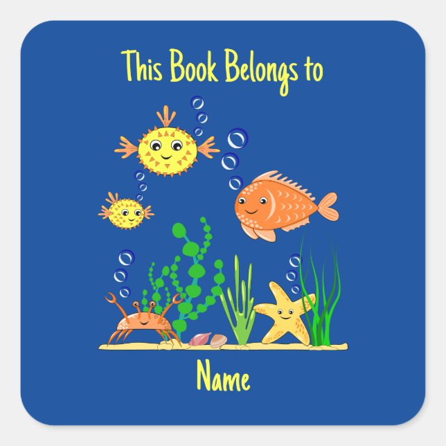 Ce Livre Appartient À.. Stickers carré personnalis (Devant)