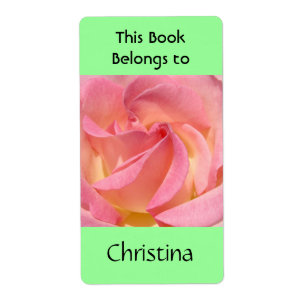 Ce livre appartient à votre nom étiquettes Rose ro