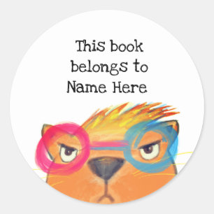 Ce Livre Appartient Au Étiquette De Super Chat En