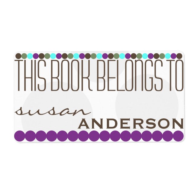 Ce Livre Appartient Au Modèle Étiquette (Devant)