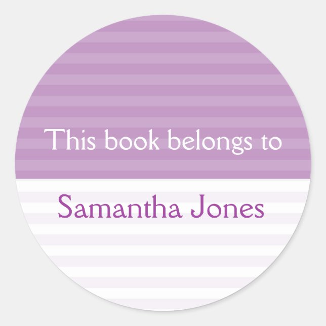 Ce Livre Appartient Aux Stickers ::Lavender Stripe (Devant)