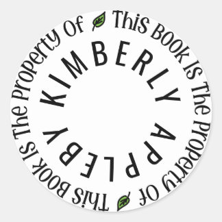 "Ce Livre Est La Propriété De" Sticker Modèle