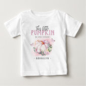 Ce Petit T-Shirt Citrouille Anniversaire Bébé Rose (Devant)