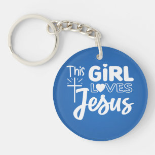 Ce porte-clés en acrylique Cette Fille Aime Jésus