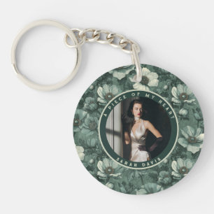 ce porte-clés floral personnalisé avec photo met e
