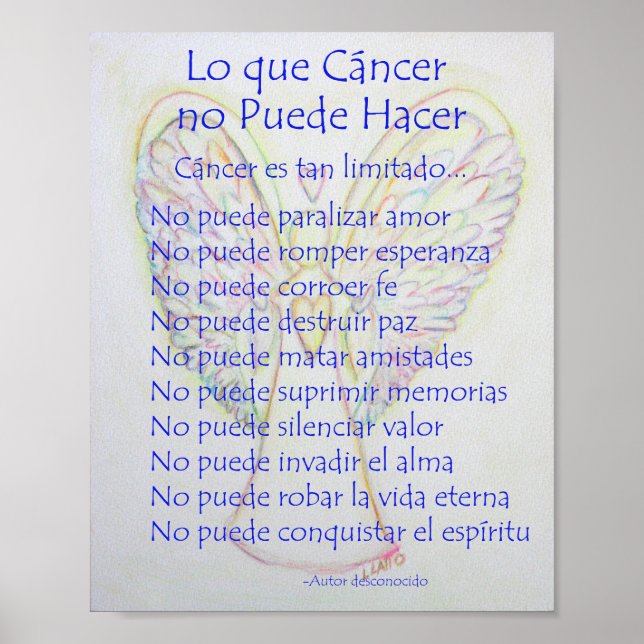 Ce que le Cancer ne Peut Pas Faire Affiche de Poèm (Devant)