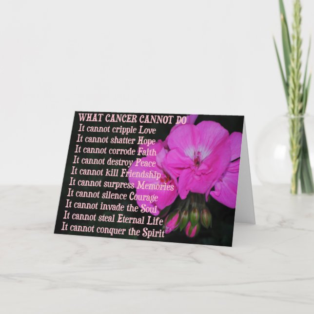 Ce que le cancer ne peut pas faire carte à fleurs  (Devant)