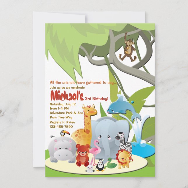 Ce que nous verrons à la Z00 Invitations de fête d (Devant)