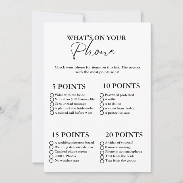 Ce qui est sur votre téléphone carte de jeu de dou (Devant)