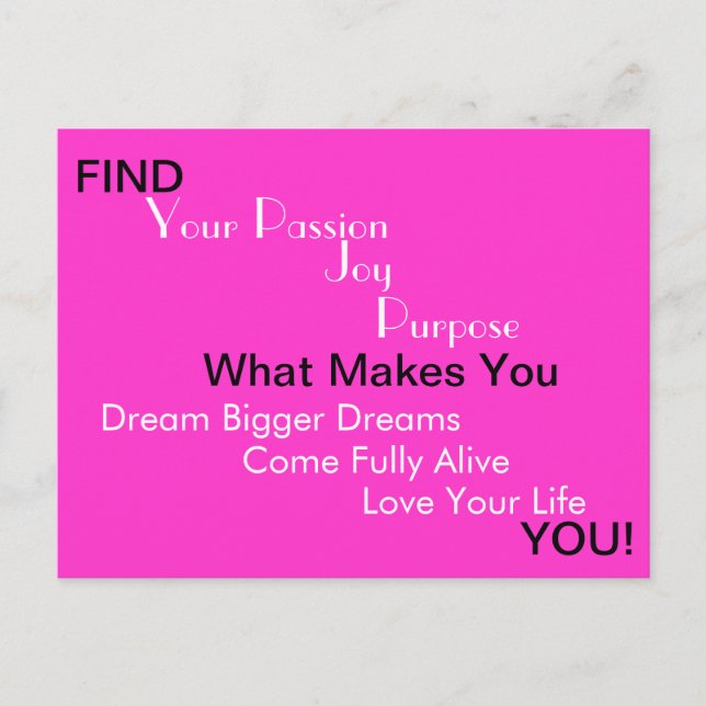 CE QUI FAIT DE VOUS Carte Postale (Devant)