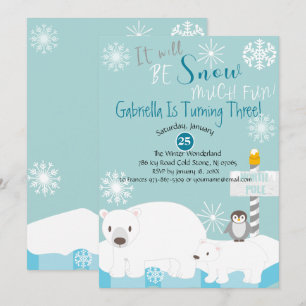 Ce Sera La Neige Beaucoup Amusant Invitation Anniv